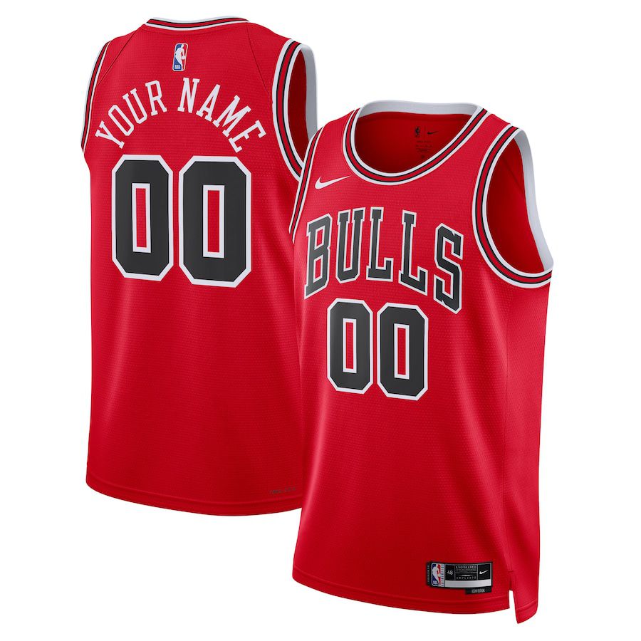 Men Chicago Bulls Nike Red Icon Edition 2022-23 Swingman Custom NBA Jersey->customized nba jersey->Custom Jersey